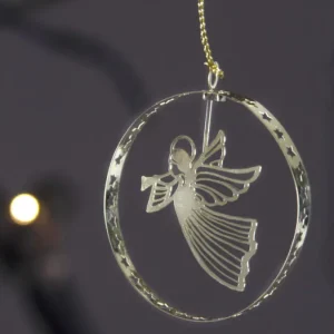 Pluto Produkter, déco de Noël Scandinave Ange De Noël Volant, Déco Sapin Metal Dore Ronde