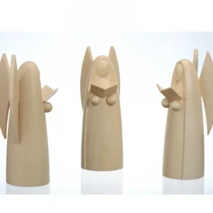 Schalling, crèche moderne 3 Anges En Bois Pour Crèche De Noël, 12 Cm