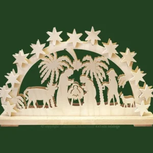 Ratags, décos de Noël lumineuses en bois Arche Lumineuse Electrique Led En Bois, Crèche De Noël