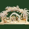 Ratags, décos de Noël lumineuses en bois Arche Lumineuse Electrique Led, Personnages Crèche De Noël En Bois Cisele Peint