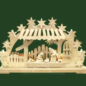 Ratags, décos de Noël lumineuses en bois Arche Lumineuse Led, Personnages Crèche De Noël En Bois Naturel Cisele