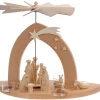 Schalling, crèche moderne Arche Pyramide Moderne De Noël En Bois D'Aulne