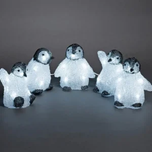 Konstsmide, guirlandes lumineuses de Noël Bebes Pingouins Lumineux Led En Acrylique, 12,5 Cm