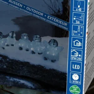 Konstsmide, guirlandes lumineuses de Noël Bebes Pingouins Lumineux Led En Acrylique, 12,5 Cm