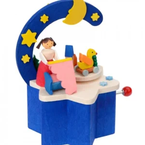Graupner, décoration de sapin de Noël, Déco Noël enfant Boite A Musique A Manivelle Bleu, Chambre D'Enfant
