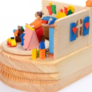 Graupner, décoration de sapin de Noël, Déco Noël enfant Boite A Musique Bois, L'Heure Du Coucher