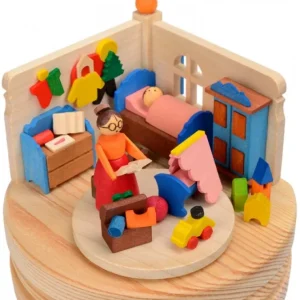 Graupner, décoration de sapin de Noël, Déco Noël enfant Boite A Musique Bois, L'Heure Du Coucher