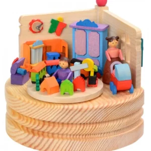 Graupner, décoration de sapin de Noël, Déco Noël enfant Boite A Musique En Bois, Maman Et Ses 2 Enfants