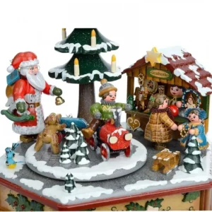 Hubrig, figurines pour enfant Boite A Musique Noël, Veillee Autour Du Sapin