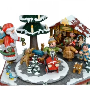 Hubrig, figurines pour enfant Boite A Musique Noël, Veillee Autour Du Sapin