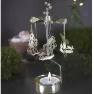 Pluto Produkter, déco de Noël Scandinave Bougeoir Carrousel Lutin Marchant Dans LÀ Neige