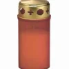 Ewa Kerzen, bougies de Noël et bougies de l'Avent Bougie Cimetiere Rouge Avec Couvercle Dore, 12 Cm