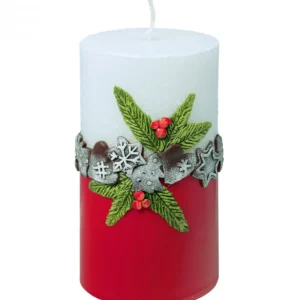 Ewa Kerzen, bougies de Noël et bougies de l'Avent Bougie Décorative De Noël, Blanc Rouge, 12 Cm