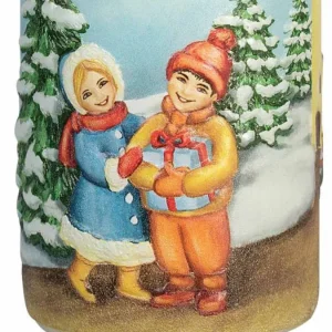 Ewa Kerzen, bougies de Noël et bougies de l'Avent Bougie Décorative De Noël, Motif Vintage Enfant Et Village