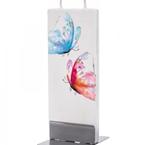 Flatyz, bougie décorative scandinave Bougie Décorative Papillons Bleu Et Rouge