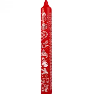 Ewa Kerzen, bougies de Noël et bougies de l'Avent Bougie De L'Avent Graduee Rouge, 24 Jours
