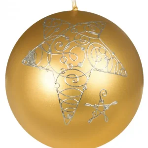 Ewa Kerzen, bougies de Noël et bougies de l'Avent Bougie De Noël Boule Avec Etoile, 8 Cm