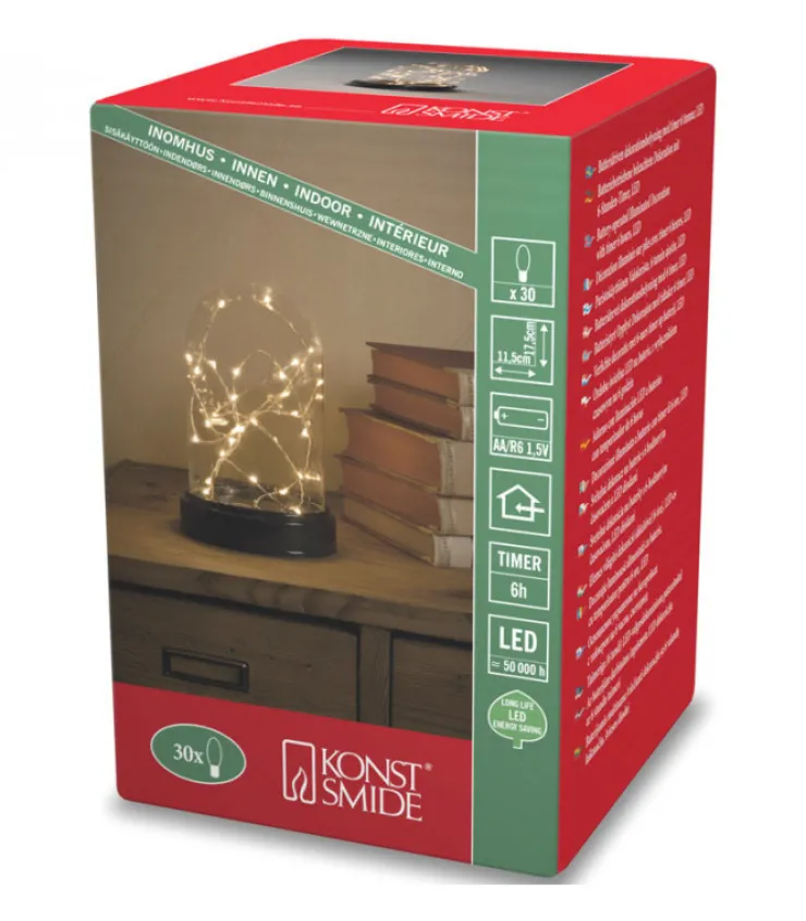 Konstsmide, guirlandes lumineuses de Noël Boule En Verre Lumineuse Décorative A Led, 17 Cm