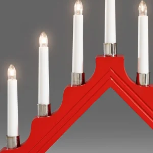 Konstsmide, guirlandes lumineuses de Noël Chandelier À 7 Branches En Bois, Rouge