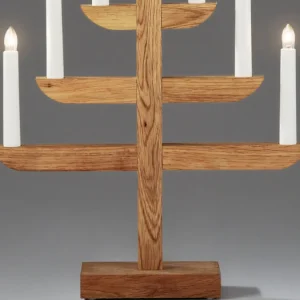 Konstsmide, guirlandes lumineuses de Noël Chandelier 7 Branches En Bois De Chene Huile, 46 Cm