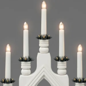 Konstsmide, guirlandes lumineuses de Noël Chandelier Blanc À 7 Branches, Bougies Electriques