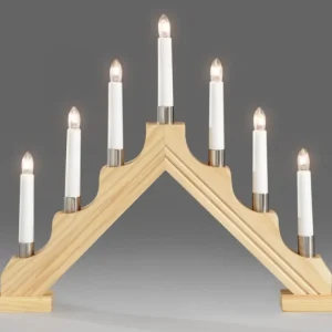 Konstsmide, guirlandes lumineuses de Noël Chandelier De Noël À 7 Branches, Bois Naturel