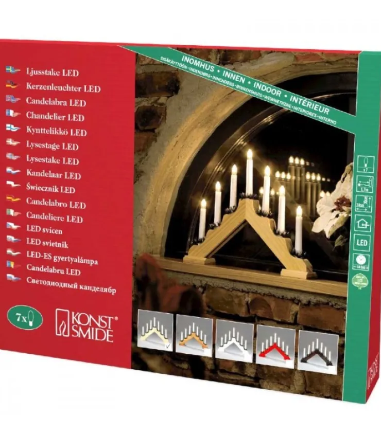 chandelier_de_nol__branches_bois_de_chene_3.webp Konstsmide, guirlandes lumineuses de Noël Chandelier De Noël 7 Branches Bois De Chene