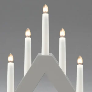 Konstsmide, guirlandes lumineuses de Noël Chandelier En Bois Scandinave, Laque Gris Mat, 7 Ampoules