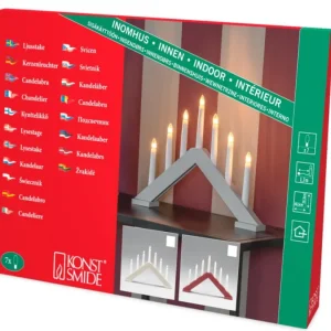 Konstsmide, guirlandes lumineuses de Noël Chandelier Scandinave En Bois, Laque Beige Mat