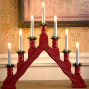 Konstsmide, guirlandes lumineuses de Noël Chandelier Suedois Rouge À 7 Branches