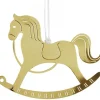Pluto Produkter, déco de Noël Scandinave Cheval A Bascule Design En Metal Dore A Suspendre