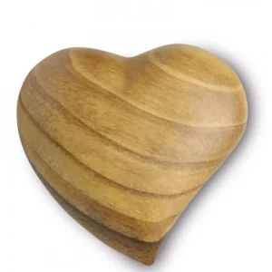 Waldfabrik, photophore en bois et étoile sapin de Noël Coeur En Bois Asymetrique, 5 Cm