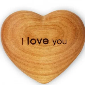 Waldfabrik, photophore en bois et étoile sapin de Noël Coeur En Bois, I Love You, 6 Cm