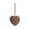 Waldfabrik, photophore en bois et étoile sapin de Noël Déco De Noël, Coeur En Bois A Suspendre A Ruban Dore, 6 Cm