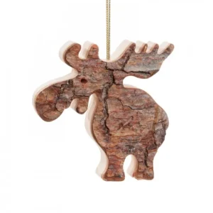 Waldfabrik, photophore en bois et étoile sapin de Noël Déco De Noël, Elan En Bois A Suspendre, 6,5Cm