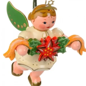 Hubrig, figurines pour enfant Déco Sapin De Noël, Ange Et Couronne De Fleurs