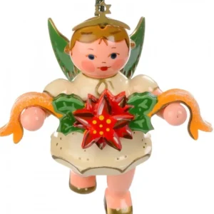 Hubrig, figurines pour enfant Déco Sapin De Noël, Ange Et Couronne De Fleurs
