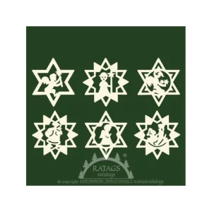 Ratags, décos de Noël lumineuses en bois Déco Sapin De Noël, Etoiles En Bois. 6 Motifs Differents - N° 9