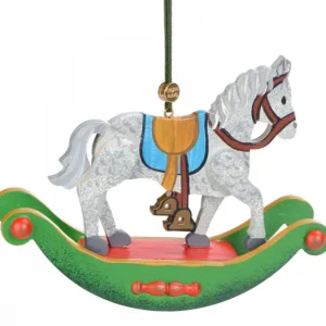 Hubrig, figurines pour enfant Décoration Sapin De Noël Vintage, Cheval A Bascule En Bois