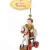 Hubrig, figurines pour enfant Décoration Sapin De Noël Vintage, Enfant Sur Un Cheval De Bois,
