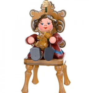 Hubrig, figurines pour enfant Décoration Sapin De Noël Vintage, Figurine Fillette Et Ourson