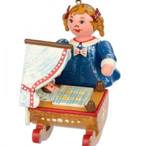 Hubrig, figurines pour enfant Décoration Sapin De Noël Vintage, Fillette Et Poupee