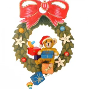 Hubrig, figurines pour enfant Décoration Sapin De Noël Vintage, Ourson Dans Couronne