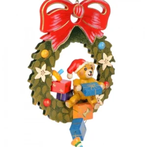 Hubrig, figurines pour enfant Décoration Sapin De Noël Vintage, Ourson Dans Couronne