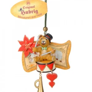 Hubrig, figurines pour enfant Décoration Sapin De Noël Vintage, Ourson Et Tambour
