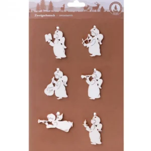 Waldfabrik, photophore en bois et étoile sapin de Noël Décorations Pour Sapin 6 Mini Anges Pendentifs