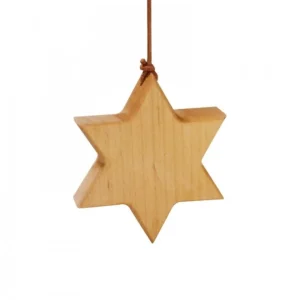 Waldfabrik, photophore en bois et étoile sapin de Noël Etoile En Bois D'Aulne A Suspendre 7,5 Cm