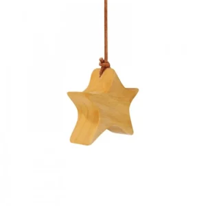 Waldfabrik, photophore en bois et étoile sapin de Noël Etoile En Bois D'Aulne A Suspendre, Asymetrique 6 Cm