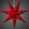 Konstsmide, guirlandes lumineuses de Noël Etoile Lumineuse 7 Branches En Papier Velours Rouge A Suspendre, 60 Cm