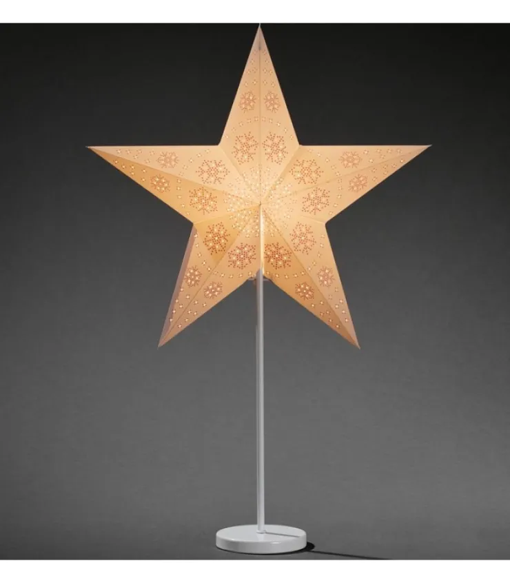 etoile_lumineuse_electrique__branches_en_papier_blanche_sur_pied_blanc__cm_0.webp Konstsmide, guirlandes lumineuses de Noël Etoile Lumineuse Electrique 5 Branches En Papier, Blanche, Sur Pied Blanc, 46 Cm
